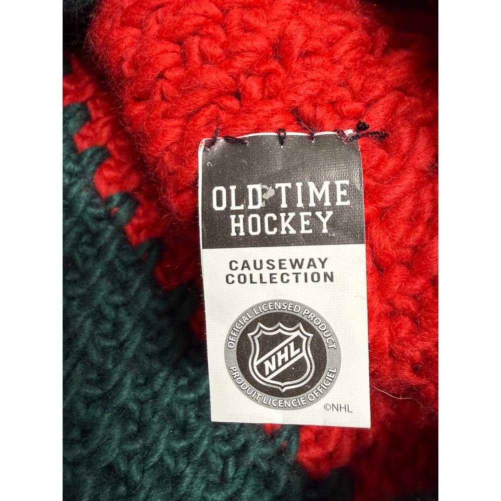 Old Time Hockey Minnesota Wild Knit Beanie Hat Pompom Ear Flaps - Picture 4 of 7
